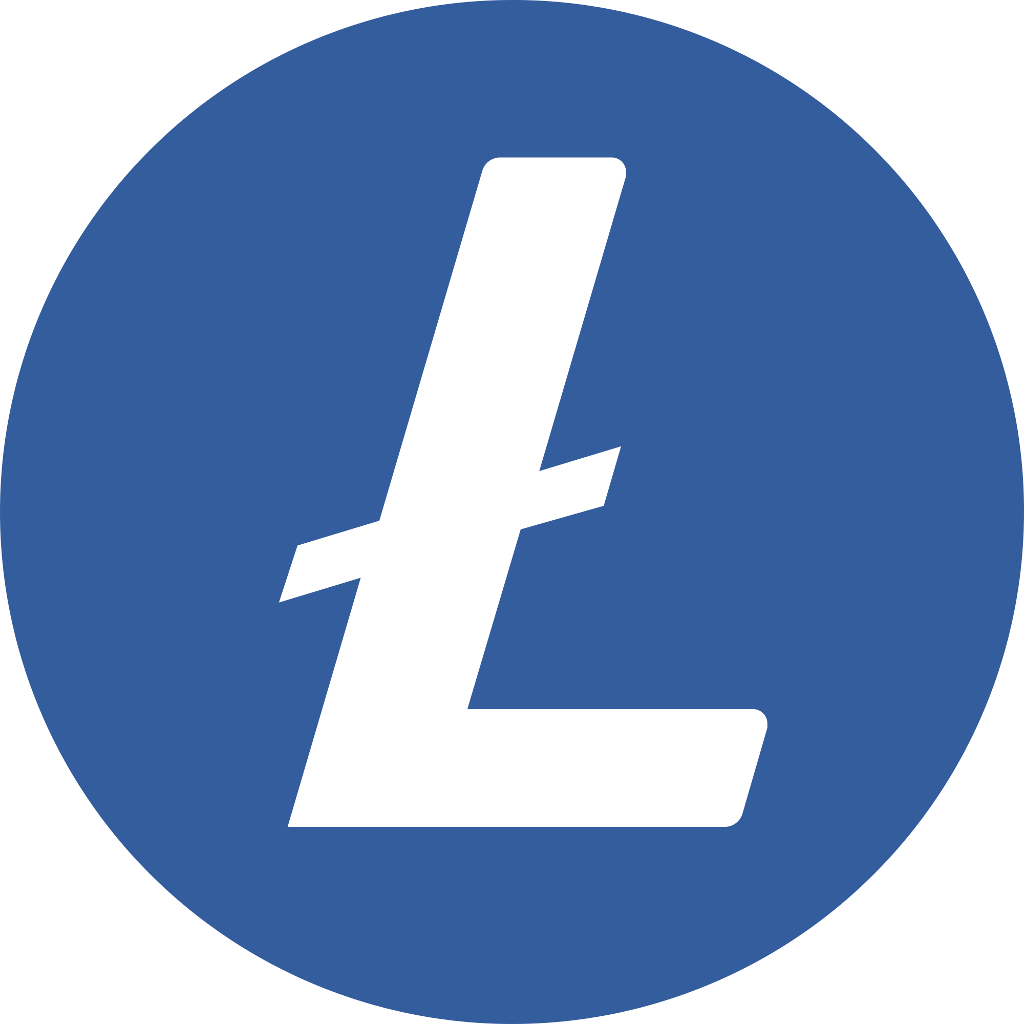 Weißes Blitzsymbol auf blauem Kreis
