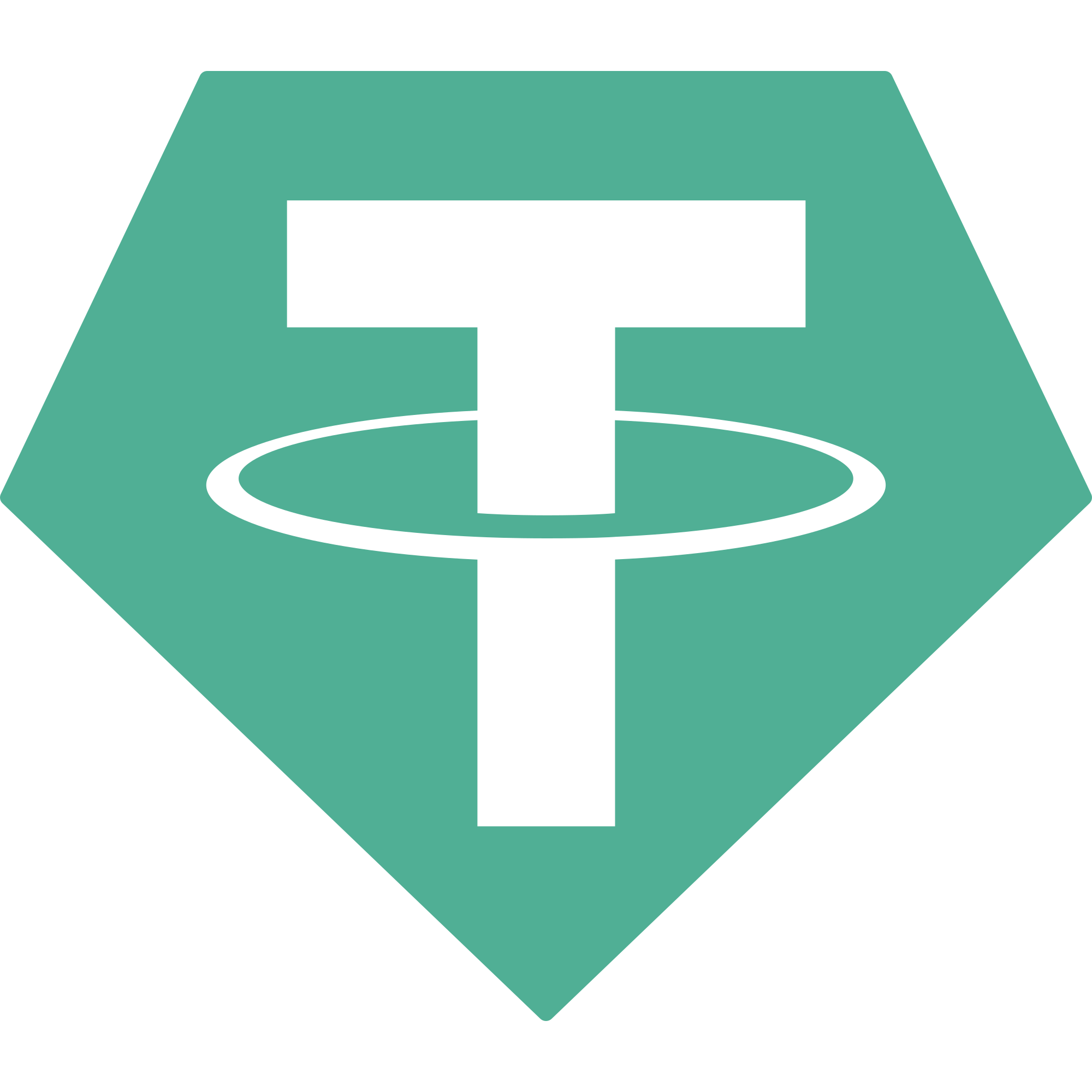 Grünes Symbol mit weißem T und Ring